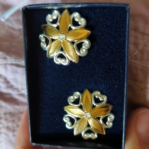 Gold and silver earrings post back new